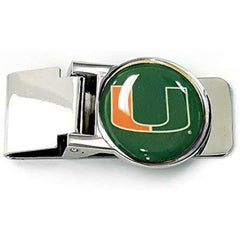 Aminco NCAA Miami Hurricanes Classic Hinged Money Clip Silver