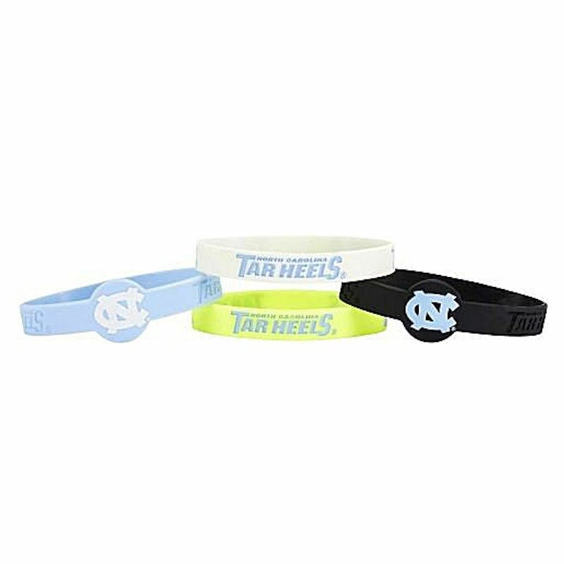 Aminco NCAA North Carolina Tar Heels 4-Pack Silicone Bracelets