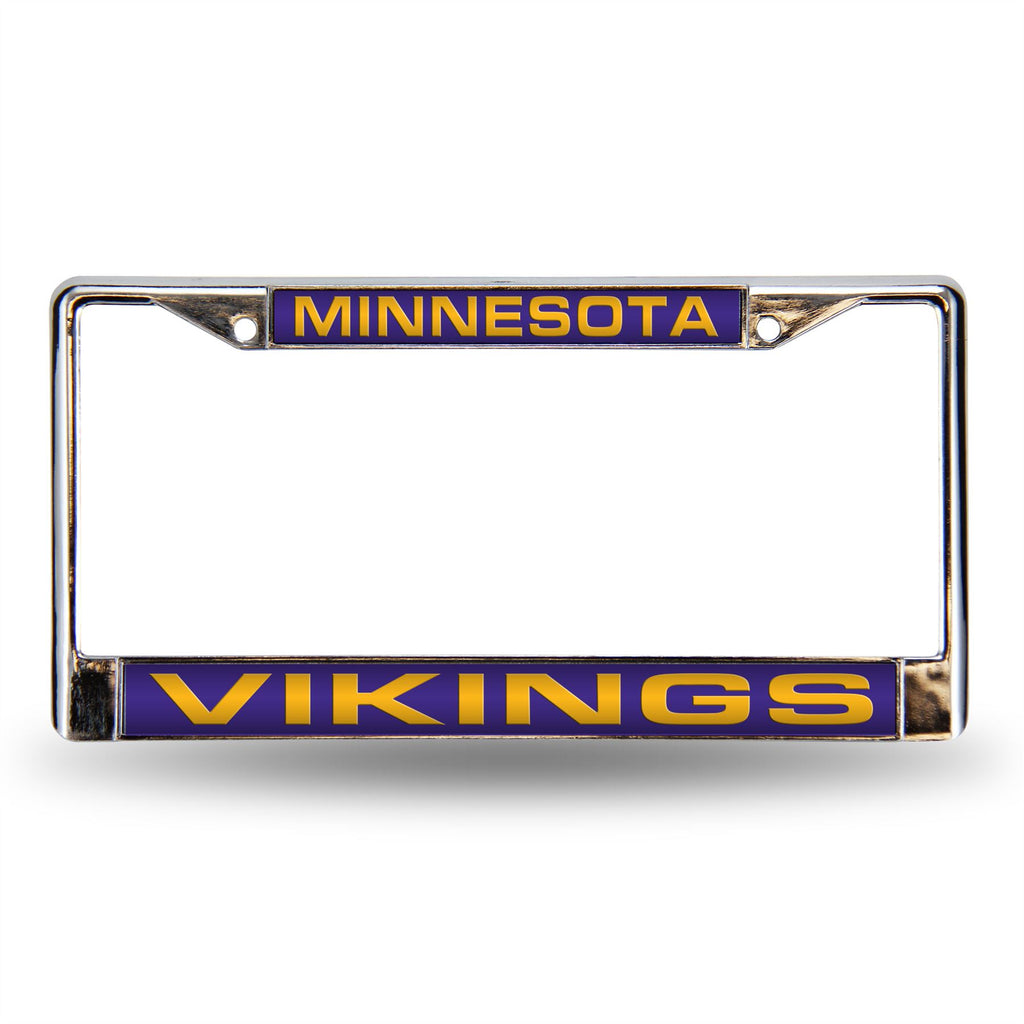 Rico NFL Minnesota Vikings Auto Tag Laser Chrome Frame FCL