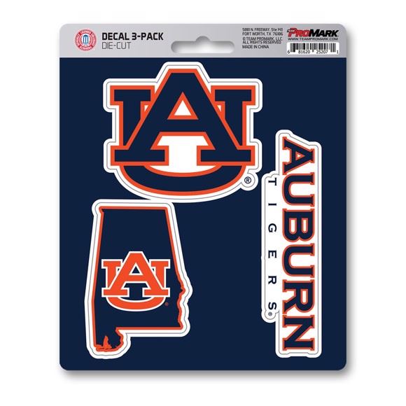 Fanmats NCAA Auburn Tigers Team Decal - Pack of 3