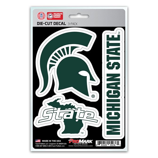 Fanmats NCAA Michigan State Spartans Team Decal - Pack of 3