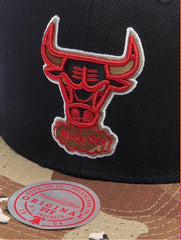 Mitchell & Ness NBA Men's Chicago Bulls Choco Camo HWC Snapback Adjustable Hat Black