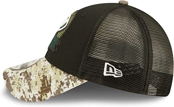 New Era NFL Men's New York Jets 2022 Salute To Service 9Forty Snapback Adjustable Hat Black/Digital Camo