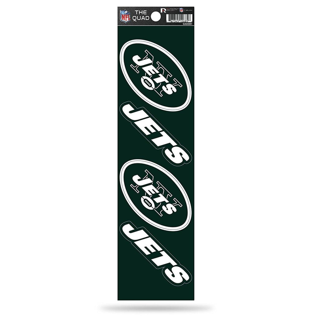 Rico NFL New York Jets The Quad 4 Pack Auto Decal Car Sticker Set QAD