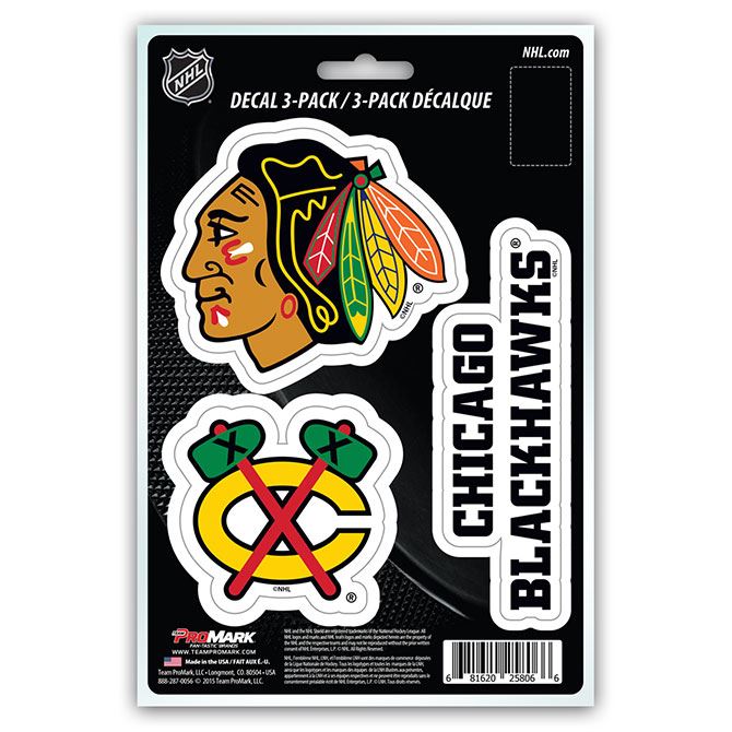 Fanmats NHL Chicago Blackhawks Team Decal - Pack of 3