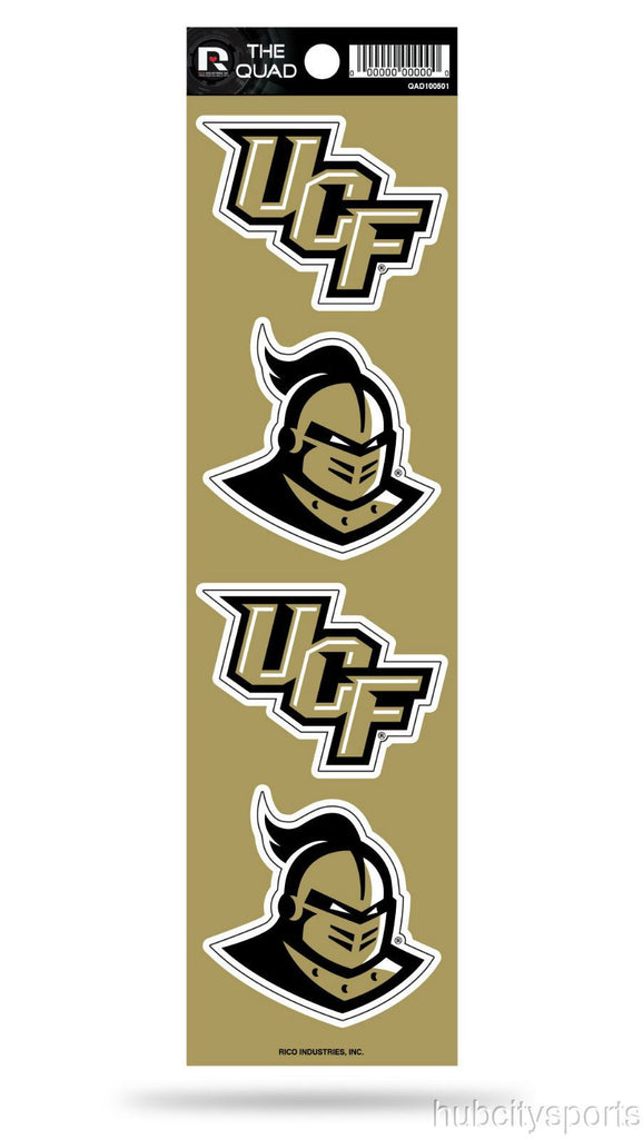 Rico NCAA Central Florida Knights (UCF) The Quad 4 Pack Auto Decal Car Sticker Set QAD
