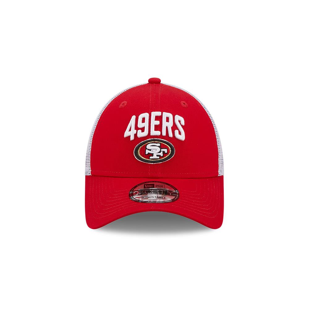 New Era NFL Men’s San Francisco 49ers Team Title 9FORTY Adjustable Snapback Trucker Hat Red/White