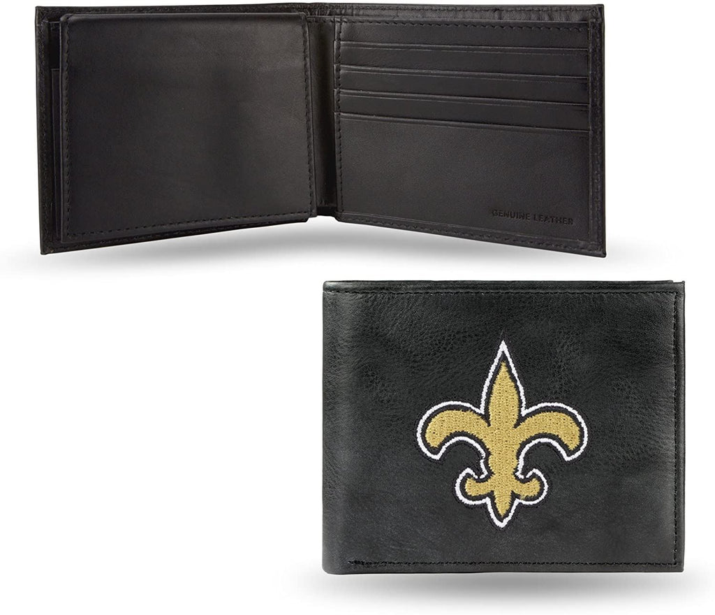 Rico NFL New Orleans Saints Embroidered Billfold Genuine Leather Wallet