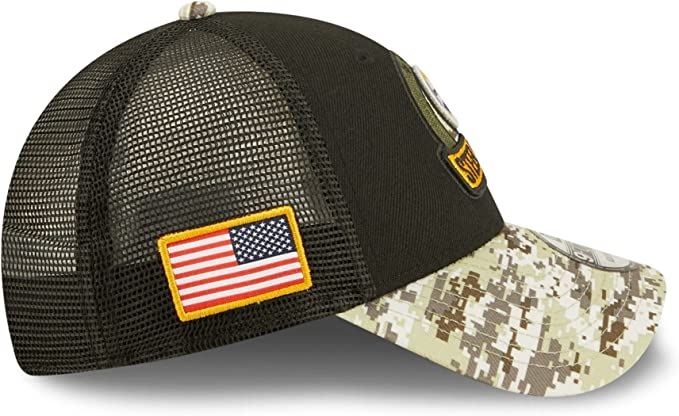 New Era NFL Men's Pittsburgh Steelers 2022 Salute To Service 9Forty Snapback Adjustable Hat Black/Digital Camo
