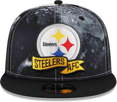 New Era NFL Men's Pittsburgh Steelers Ink 9FIFTY Adjustable Snapback Hat Black OSFM