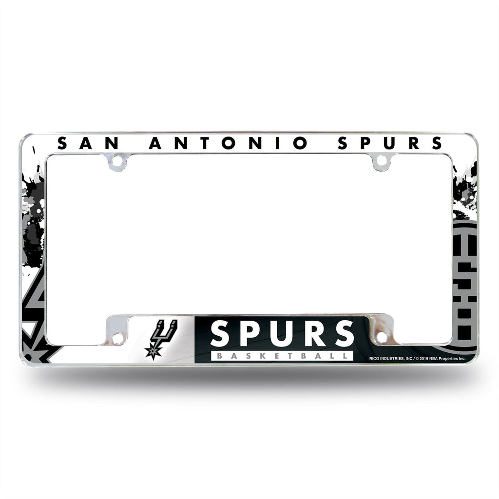 Rico NBA San Antonio Spurs Auto Tag All Over Chrome Frame AFC