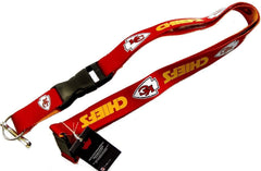 Aminco NFL Kansas City Chiefs Reversible Lanyard Keychain Badge Holder With Safety Clip