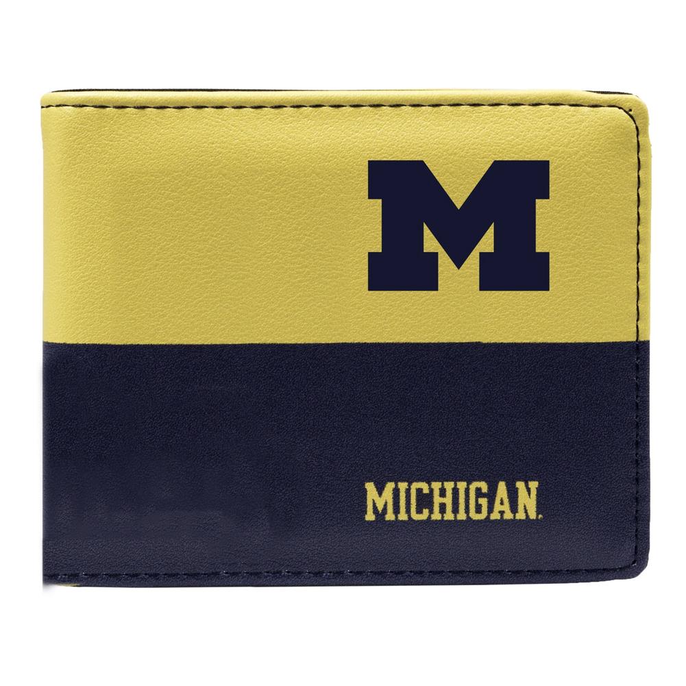 Little Earth NCAA Unisex Michigan Wolverines Bi-Fold Wallet Navy/Yellow One Size