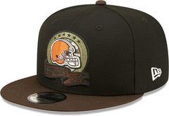 New Era NFL Men's Cleveland Browns 2022 Salute To Service 9FIFTY Snapback Hat Black/Green OSFA