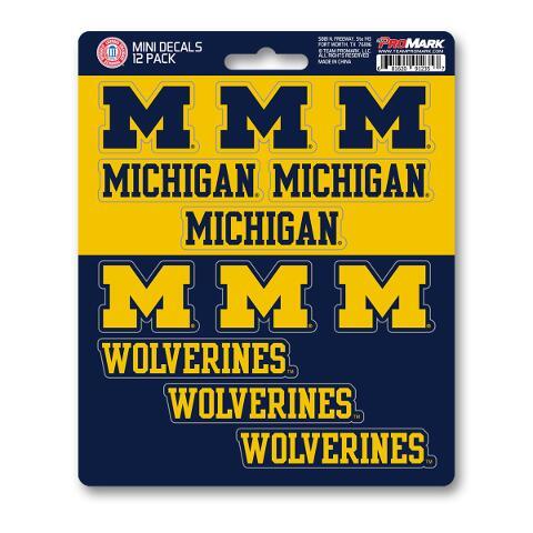 Team Promark NCAA Michigan Wolverines Mini Decals 12-Pack