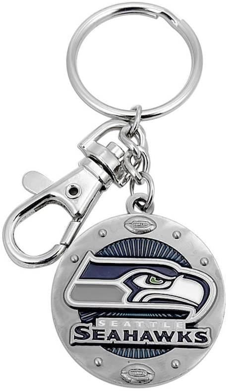 Aminco NFL Seattle Seahawks Impact Keychain, Silver, One Size