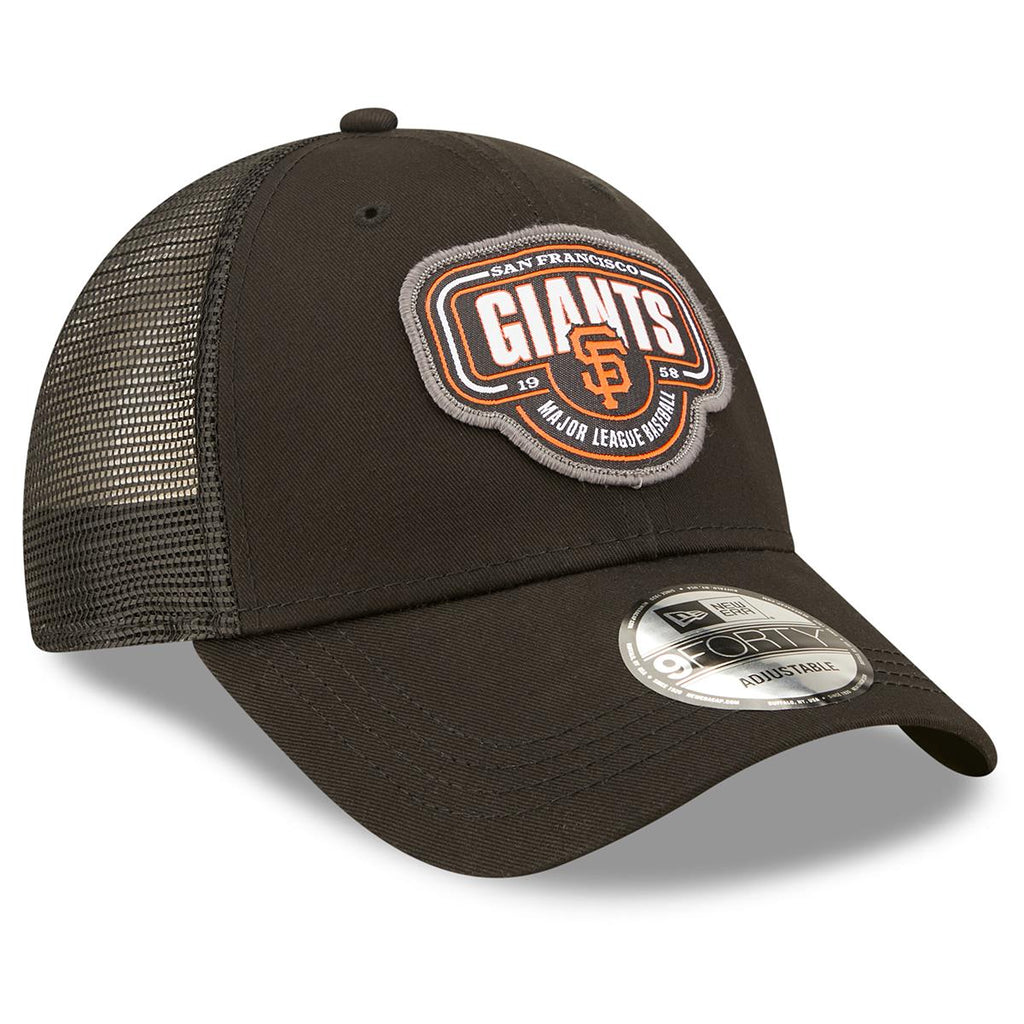 New Era MLB Men's San Francisco Giants Logo Patch 9FORTY Adjustable Snapback Hat Black OSFM