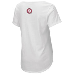 Colosseum NCAA Women's Alabama Crimson Tide Maria Scoop Neck T-shirt White