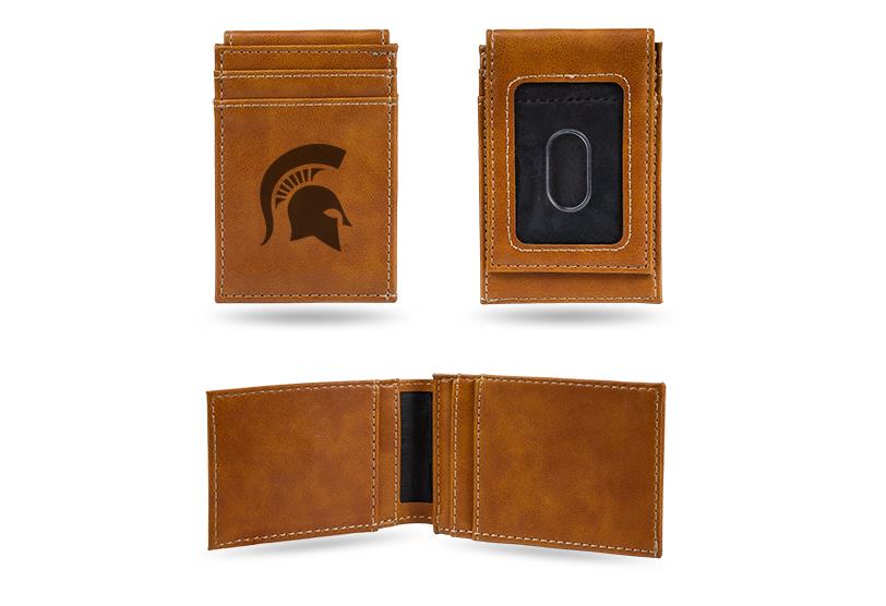 Rico NCAA Michigan State Spartans Laser Engraved Front Pocket Wallet
