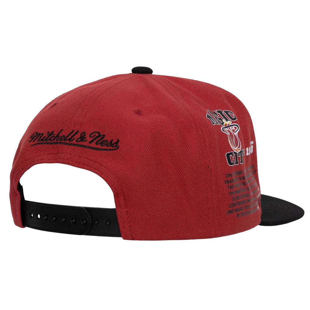 Miami Heat New Era NBA 9FIFTY Snapback Hat Tri Color Red Black HWC Cap  Snapback