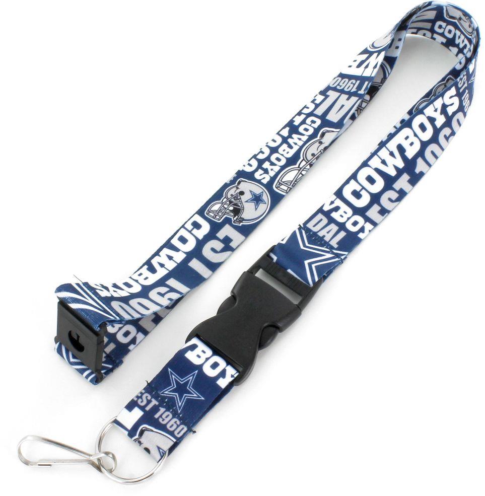 Aminco NFL Dallas Cowboys Dynamic Lanyard Keychain Badge Holder With Safety Clip