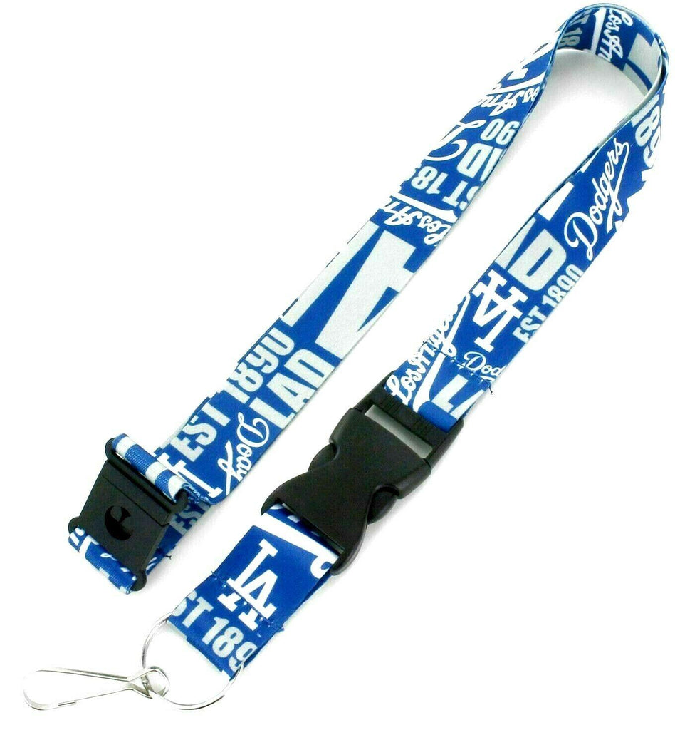 Aminco MLB Los Angeles Dodgers Dynamic Lanyard Keychain Badge Holder With Safety Clip