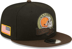 New Era NFL Men's Cleveland Browns 2022 Salute To Service 9FIFTY Snapback Hat Black/Green OSFA