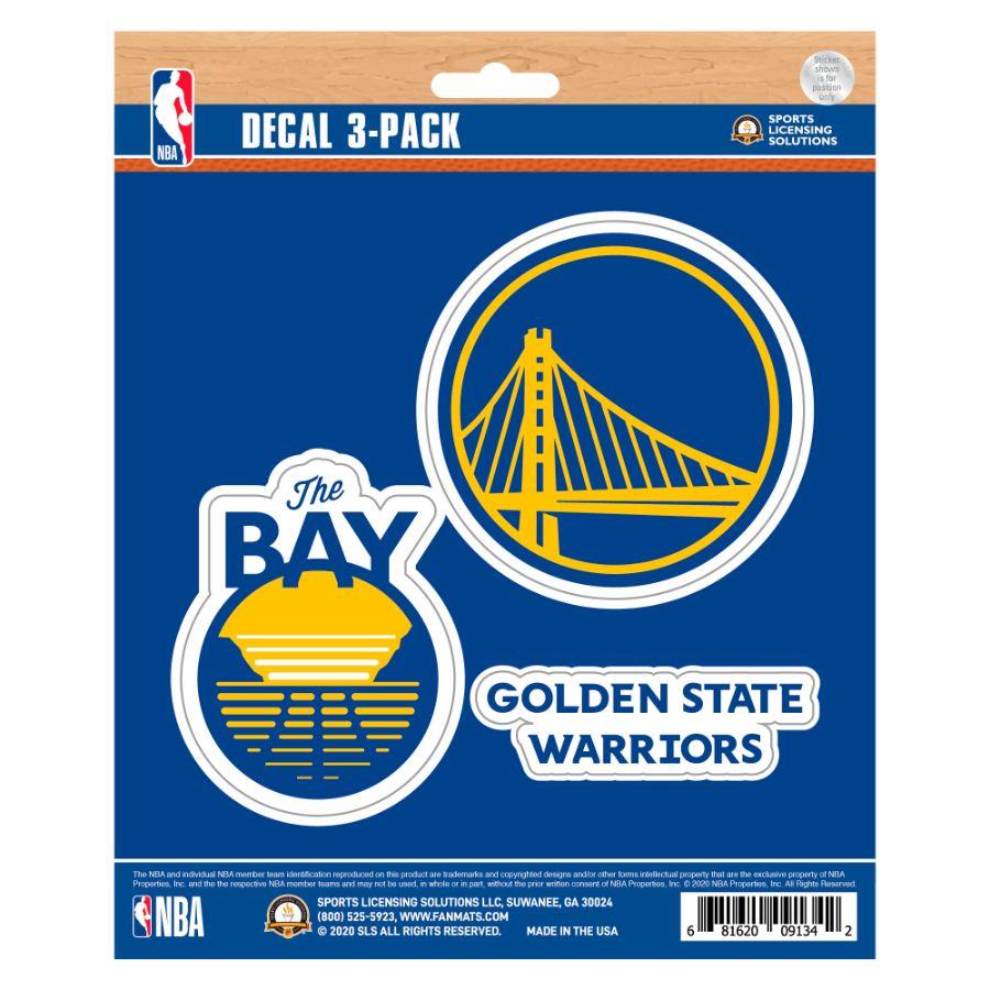 Fanmats NBA Golden State Warriors Team Decal - Pack of 3
