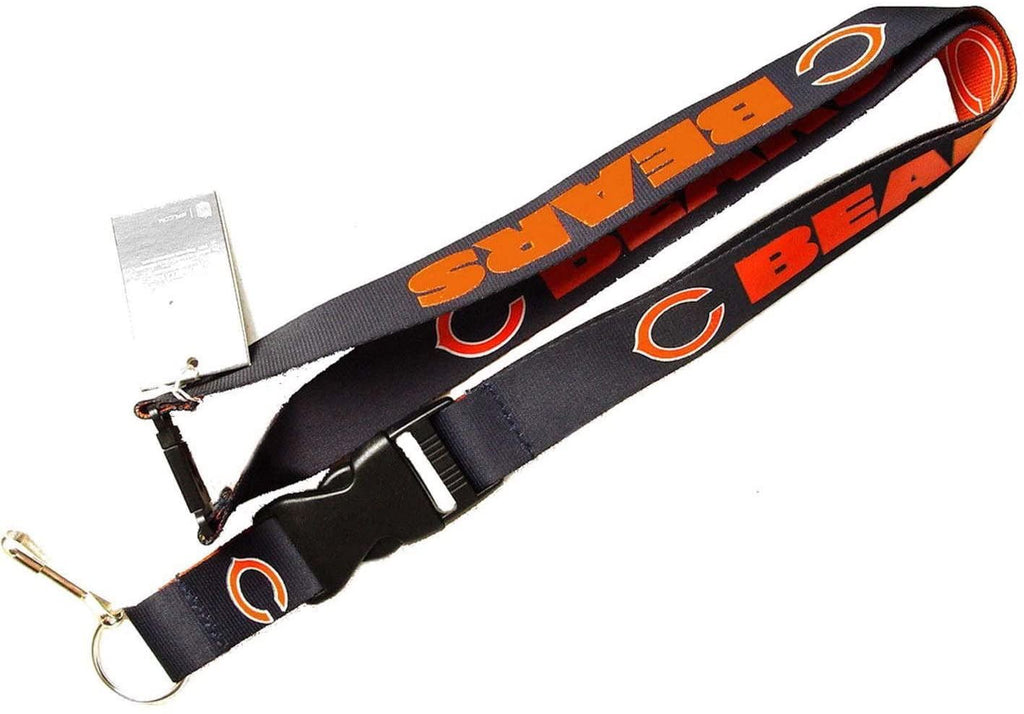 Aminco NFL Chicago Bears Reversible Lanyard Keychain Badge Holder With Safety Clip