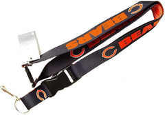 Aminco NFL Chicago Bears Reversible Lanyard Keychain Badge Holder With Safety Clip