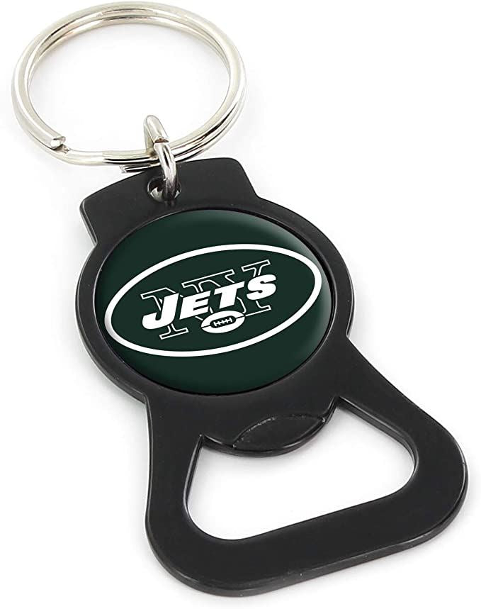 Aminco NFL New York Jets Bottle Opener Keychain Black