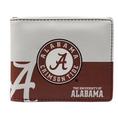 Little Earth NCAA Unisex Alabama Crimson Tide Bi-Fold Wallet Silver/Crimson Red One Size