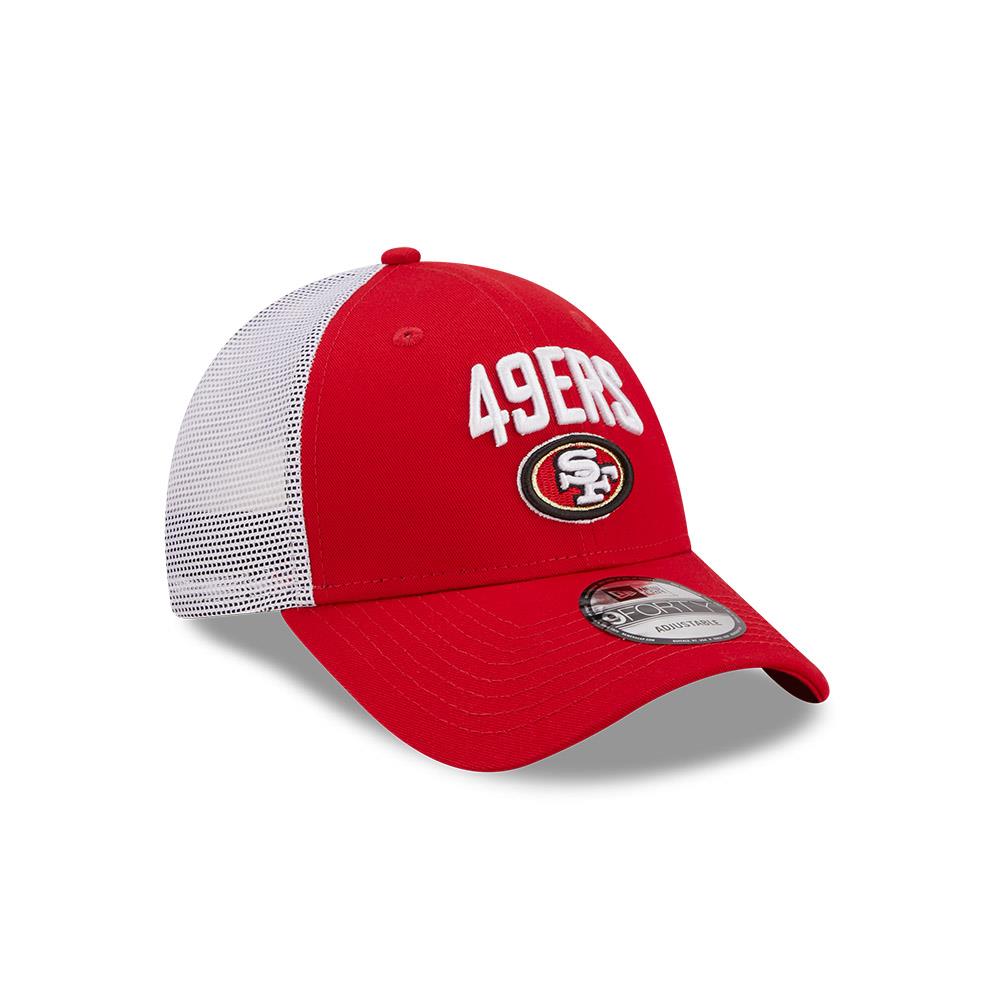 New Era NFL Men’s San Francisco 49ers Team Title 9FORTY Adjustable Snapback Trucker Hat Red/White