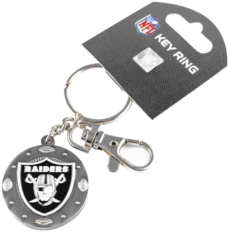 Aminco NFL Las Vegas Raiders Impact Keychain, Silver, One Size