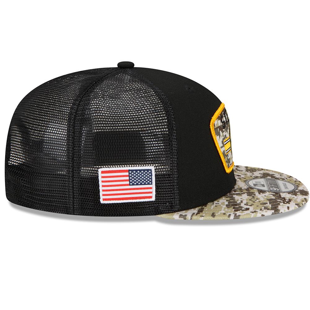 New Era NFL Men's Pittsburgh Steelers 2021 Salute To Service 9FIFTY Snapback Hat Black/Camo One Size