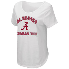 Colosseum NCAA Women's Alabama Crimson Tide Maria Scoop Neck T-shirt White