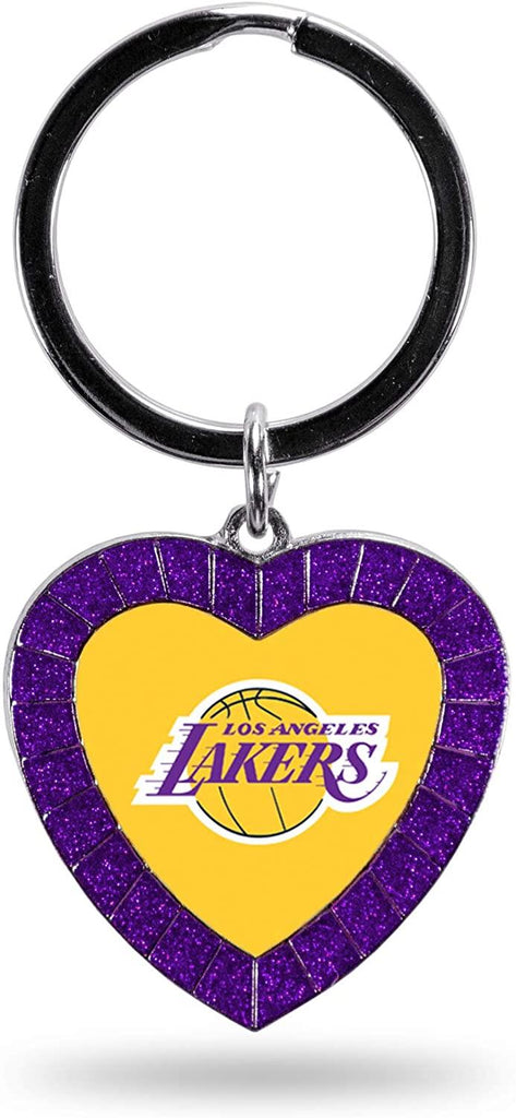 Rico NBA Los Angeles Lakers Rhinestone Heart Colored Keychain