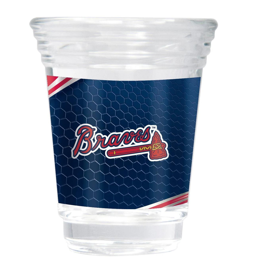 Great American Products MLB Atlanta Braves Party Shot Glass w/Metallic Graphics Team 2oz.