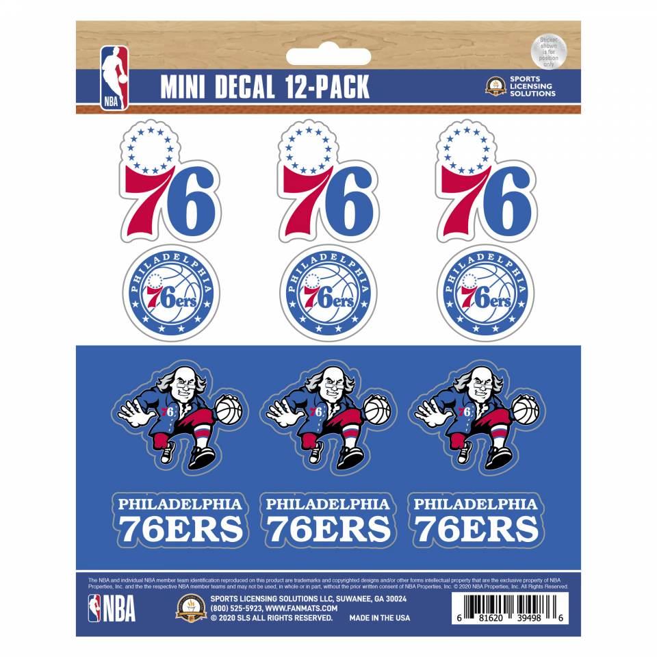Fanmats NBA Philadelphia 76ers Mini Decals 12-Pack