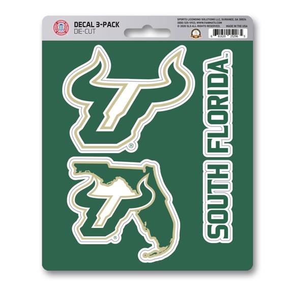 Fanmats NCAA University of South Florida USF Team Decal - Pack of 3