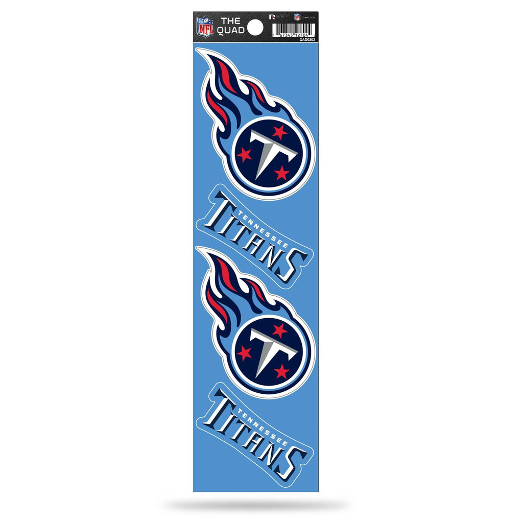 Rico NFL Tennessee Titans The Quad 4 Pack Auto Decal Car Sticker Set QAD