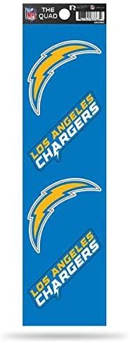 Rico NFL Los Angeles Chargers The Quad 4 Pack Auto Decal Car Sticker Set QAD02