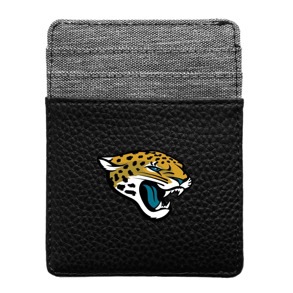 Little Earth NFL Unisex Jacksonville Jaguars Pebble Front Pocket Wallet Black One Size