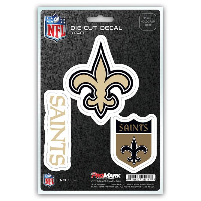 Promark NFL New Orleans Saints Team Decal - Pack of 3