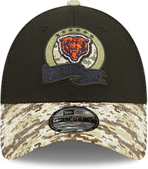 New Era NFL Men's Chicago Bears 2022 Salute To Service 9Forty Snapback Adjustable Hat Black/Digital Camo
