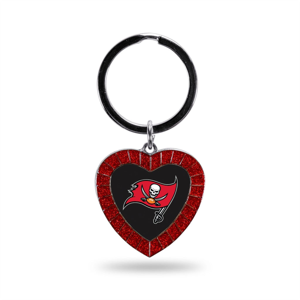 Rico NFL Tampa Bay Buccaneers Rhinestone Heart Colored Keychain