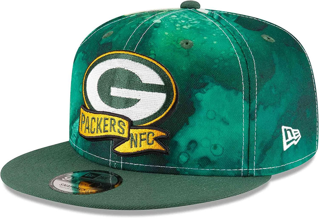 New Era NFL Men's Green Bay Packers Ink 9FIFTY Adjustable Snapback Hat Green OSFM