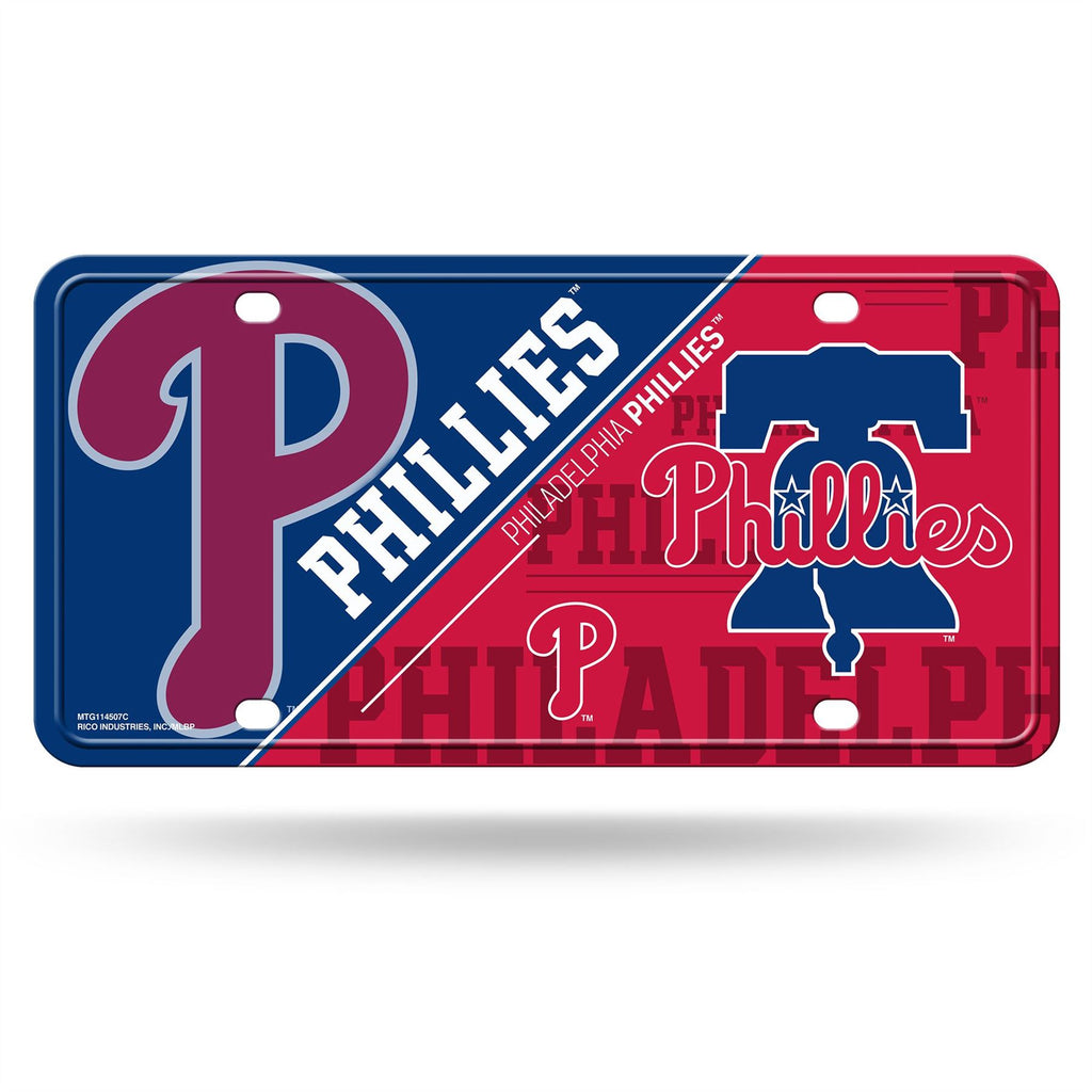 Rico MLB Philadelphia Phillies Split Design Auto Metal Tag MTG