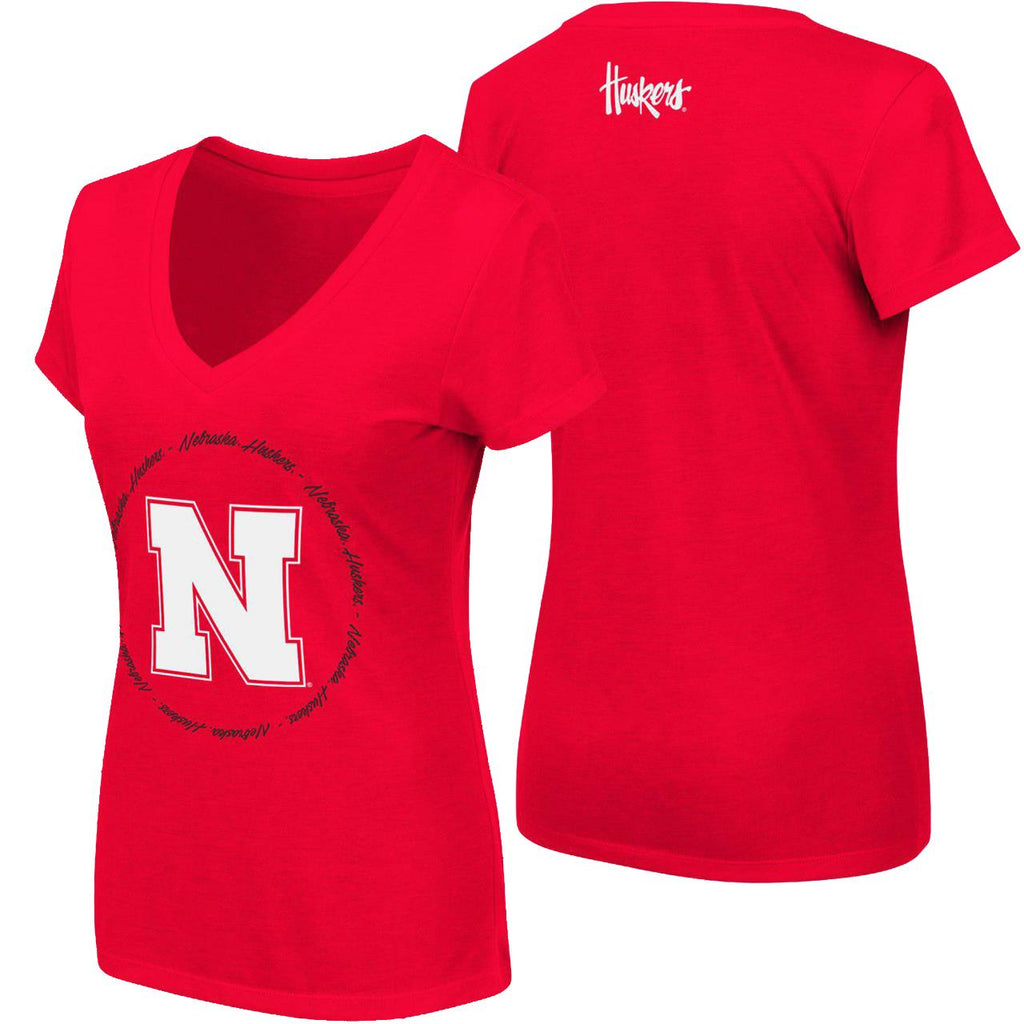 Colosseum NCAA Women’s Nebraska Cornhuskers Parma V-Neck T-Shirt