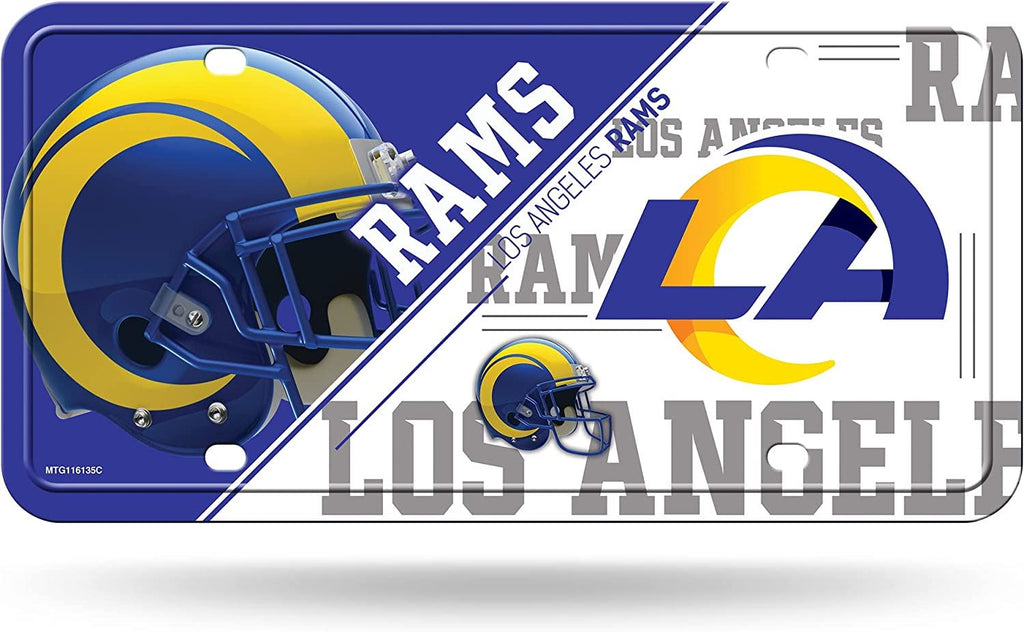 Rico NFL Los Angeles Rams Split Design Auto Metal Tag MTG